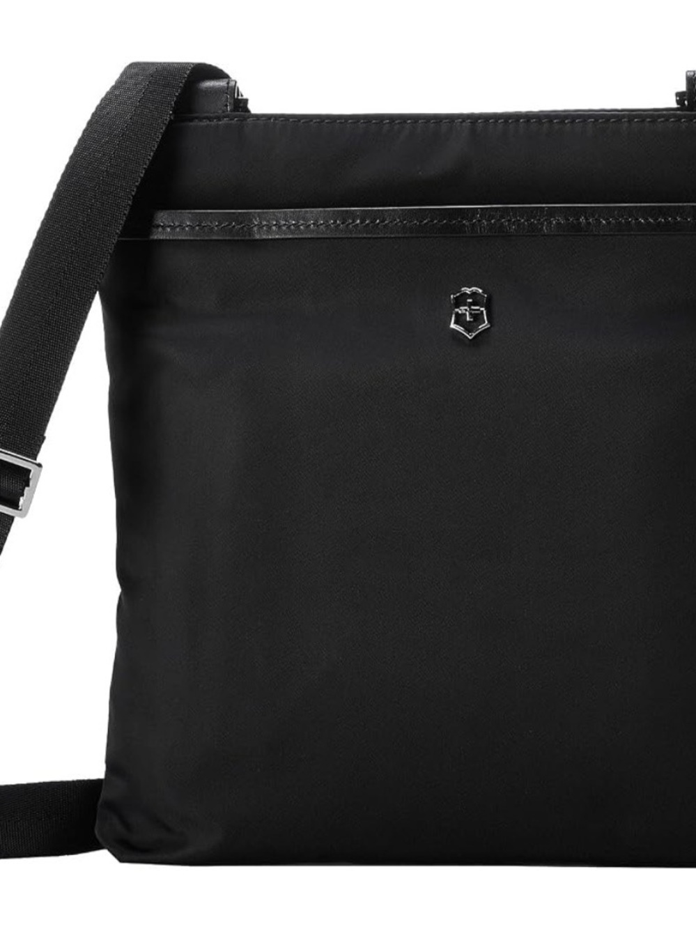 Victorinox Black Slim Messenger Crossbody Bag